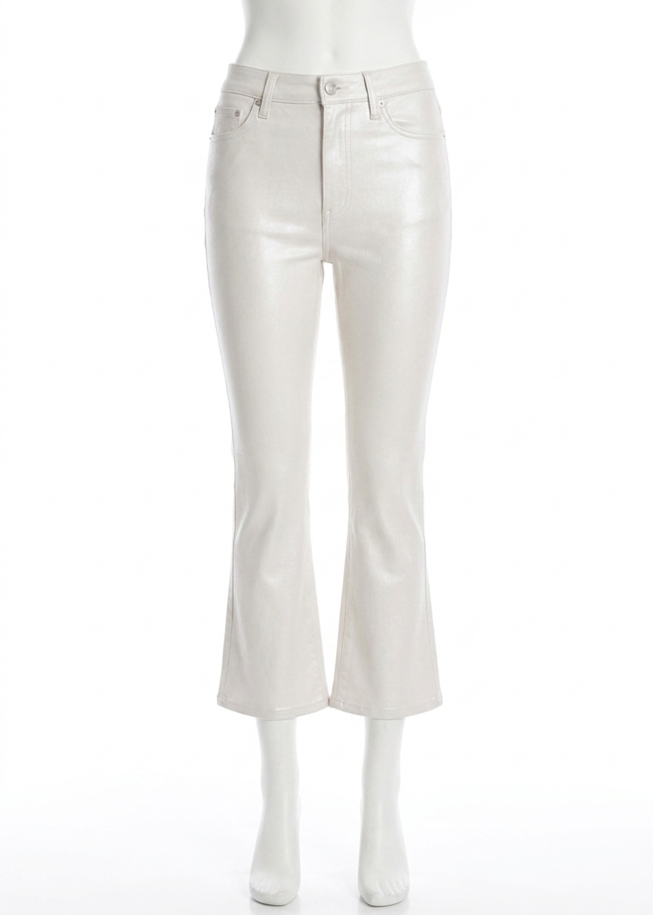 NEW PISTOLA lennon high rise cropped bootcut jean in ivory luster